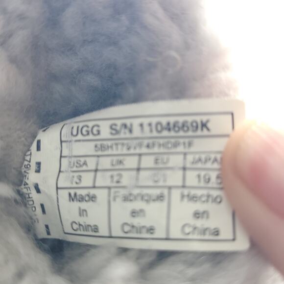 UGG Treadlite Silver Gray Sequin Knit Mid Calf Sweater Boots girls Size 13 - Picture 9 of 9